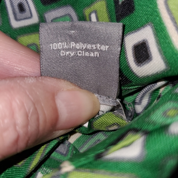 Green, Black & White Geometric Ann Taylor Blouse - Picture 8 of 8